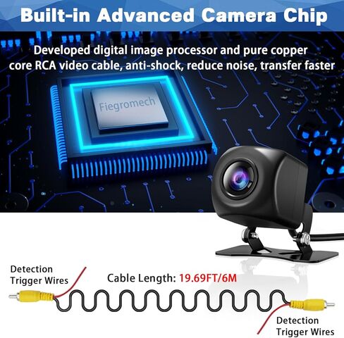 كاميرا احتياطية AHD للسيارة، كاميرا الرؤية الخلفية Starlight 1280x720P، نظام كاميرا عكس السيارة مع محول موصل أنثى إلى أنثى بعدسة عين السمكة in Kuwait