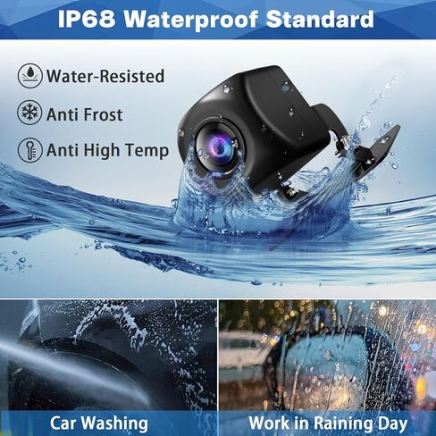 كاميرا احتياطية AHD للسيارة، كاميرا الرؤية الخلفية Starlight 1280x720P، نظام كاميرا عكس السيارة مع محول موصل أنثى إلى أنثى بعدسة عين السمكة in Kuwait