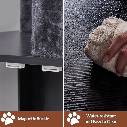 BEWISHOME شجرة القطط مع حاوية صندوق الفضلات، الكل في واحد، صندوق فضلات مخفي للقطط، برج للقطط مع مسكن كبير للقطط، بيت قطط حديث مع أعمدة خدش MMJ81D in Kuwait