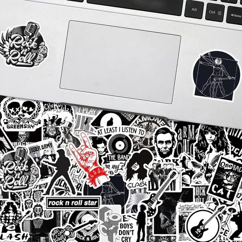 50 PCS Punk Rock Stickers Rock and Roll Music Stickers Vinyl Waterproof Decals Metal Band Stickers for Water Bottle Laptop Skateboard Computer Phone Guitar Perfect for Gift for Adults Teens Kids in Saudi Arabia