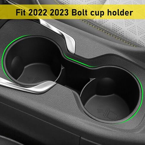 Yumzeco متوافق مع 2022 2023 Chevy Bolt EV EUV حامل الأكواب، 2022 2023 شيفروليه بولت مركز وحدة التحكم حامل الأكواب، حاملات الأكواب لملحقات الترباس 2022 2023 (مادة TPE) in Kuwait