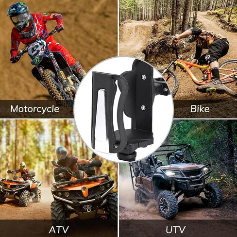 حامل أكواب الدراجة النارية، زجاجة مشروبات مياه قابلة للتعديل للدراجات النارية ATV UTV 22/25/28 مم، فضي in Saudi Arabia