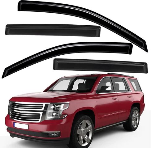 Lightronic WV194531 in-Channel Side Window Deflectors & Visors Rain Guard, Dark Smoke, 4-Pieces Set, Fits 2015-2020 Chevrolet Tahoe, Cadillac Escalade & GMC Yukon (EXCLUDES Escalade ESV) in Saudi Arabia