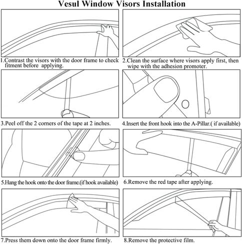 Vesul المطر الحرس نافذة قناع متوافق مع 2023 2024 تويوتا bz4x سوبارو سولتيرا 3-351TY004 نافذة الرياح منحرف درع غطاء قناع خارج نوع جبل in Kuwait