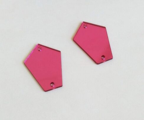 50pcs Rectangle Rose Red Sew on Acrylic Mirror,Acrylic Sew on Rhinestones Flat Back Sew-on Stone,DIY Pink Sew On Acrylic Mirror Pieces (Rose Red, Rectangle 10x35MM) in Saudi Arabia
