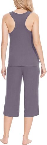 GYS Womens Capri Pajama Sets - Viscose Made from Bamboo, Comfy Tank Top and Capri Pants Lounge Set Pj Sleepwear in Saudi Arabia
