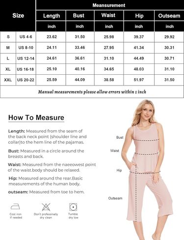 GYS Womens Capri Pajama Sets - Viscose Made from Bamboo, Comfy Tank Top and Capri Pants Lounge Set Pj Sleepwear in Saudi Arabia