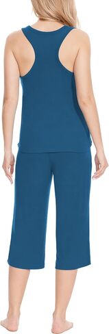 GYS Womens Capri Pajama Sets - Viscose Made from Bamboo, Comfy Tank Top and Capri Pants Lounge Set Pj Sleepwear in Saudi Arabia