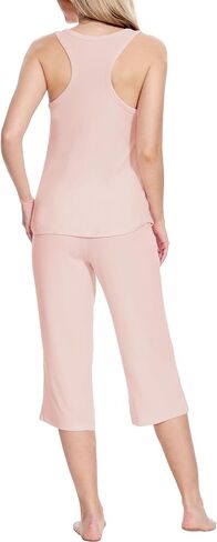 GYS Womens Capri Pajama Sets - Viscose Made from Bamboo, Comfy Tank Top and Capri Pants Lounge Set Pj Sleepwear in Saudi Arabia