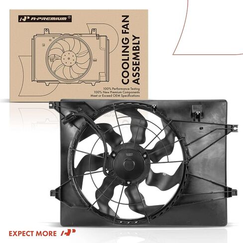 A-Premium Engine Radiator Cooling Fan Assembly Compatible with Select Kia Models - Sorento 2016 2017 2018 2019 2020, 2.4L 3.3L in Saudi Arabia