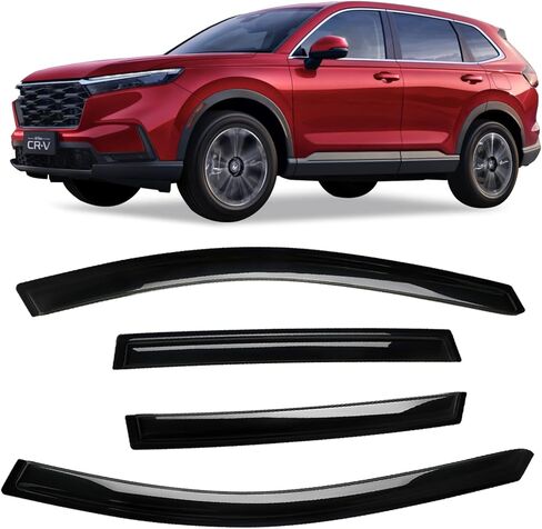 واقيات منحرفة للنافذة الجانبية ملونة جديدة مصممة لسيارة Honda CRV 2023 2024 EX EX-L Sport Hybrid Sport Touring Windows Visor Shield Shade Shade Smoke in Saudi Arabia