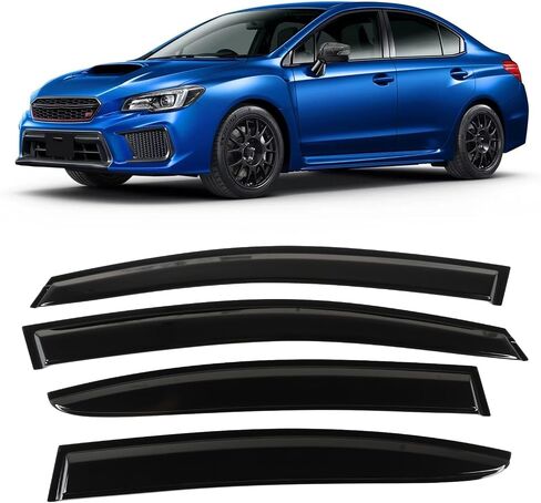 4 قطعة أقنعة النافذة منحرف تنفيس الحرس الشمس الرياح المطر درع يناسب 2015-2019 سوبارو WRX STI أقنعة نافذة السيارة in Saudi Arabia