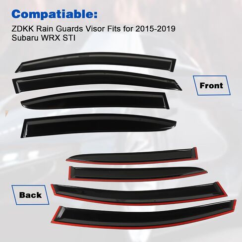 4 قطعة أقنعة النافذة منحرف تنفيس الحرس الشمس الرياح المطر درع يناسب 2015-2019 سوبارو WRX STI أقنعة نافذة السيارة in Saudi Arabia