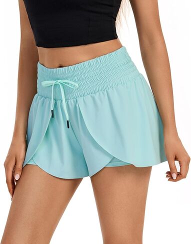 Blaosn Flowy الجري السراويل للنساء رياضة اليوغا تجريب رياضي عالية الخصر التنس تنورة عرق Skort لطيف ملابس الصيف in Kuwait