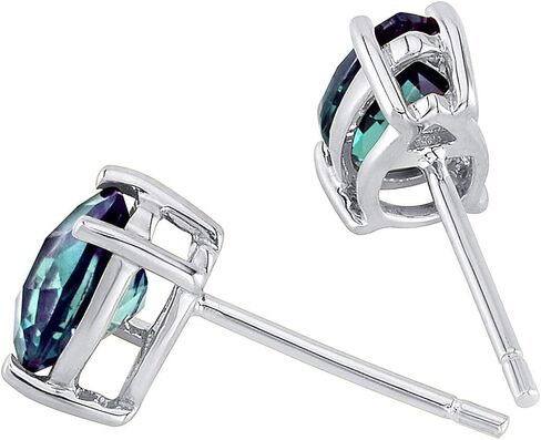 PEORA 14K White Gold Created Alexandrite Pendant and Earrings - Pear Shaped - Diamond Accented Pendant 2.55 Carats Stud Earrings 1.75 Carats in Saudi Arabia