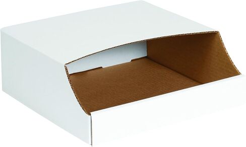 صناديق صناديق قابلة للتكديس من BOX USA BBINB1212، مقاس 30.48 سم × 30.48 سم × 11.43 سم، أبيض أويستر (عبوة من 50 قطعة) in Kuwait