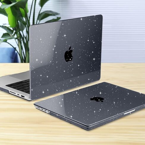 حافظة Batianda Glitter لجهاز M3 New MacBook Pro 16 بوصة، إصدار 2023 2021 A2991/A2780/A2485 M2 M1 Pro/Max، غطاء حماية صلب شفاف + غطاء لوحة مفاتيح، شفاف لامع in Kuwait