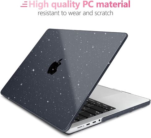 حافظة Batianda Glitter لجهاز M3 New MacBook Pro 16 بوصة، إصدار 2023 2021 A2991/A2780/A2485 M2 M1 Pro/Max، غطاء حماية صلب شفاف + غطاء لوحة مفاتيح، شفاف لامع in Kuwait