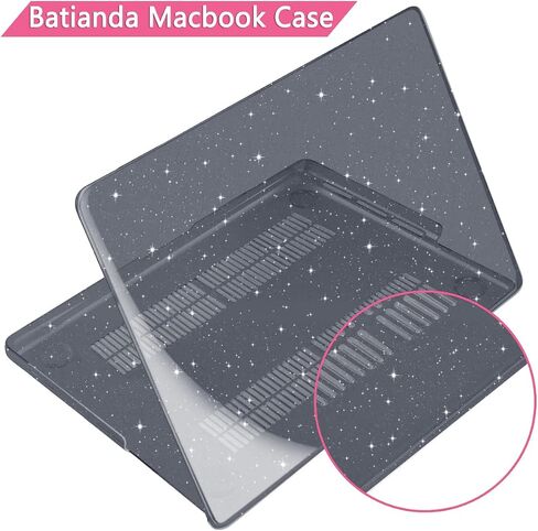 حافظة Batianda Glitter لجهاز M3 New MacBook Pro 16 بوصة، إصدار 2023 2021 A2991/A2780/A2485 M2 M1 Pro/Max، غطاء حماية صلب شفاف + غطاء لوحة مفاتيح، شفاف لامع in Kuwait