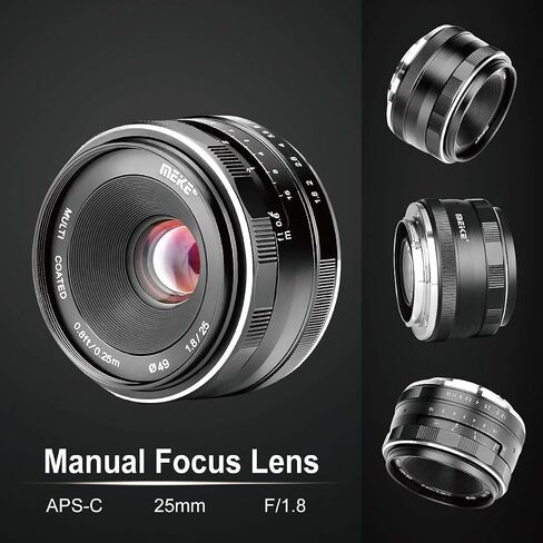 Meike 25 مللي متر f/1.8 فتحة كبيرة عدسة زاوية واسعة عدسات تركيز يدوية لكاميرات Fujifilm X-Mount عديمة المرآة مع APS-C in Saudi Arabia
