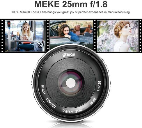 Meike 25 مللي متر f/1.8 فتحة كبيرة عدسة زاوية واسعة عدسات تركيز يدوية لكاميرات Fujifilm X-Mount عديمة المرآة مع APS-C in Saudi Arabia