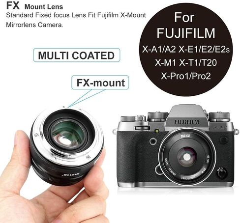 Meike 25 مللي متر f/1.8 فتحة كبيرة عدسة زاوية واسعة عدسات تركيز يدوية لكاميرات Fujifilm X-Mount عديمة المرآة مع APS-C in Saudi Arabia