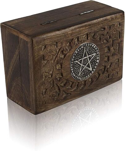 Great Birthday Gift Ideas Handmade Decorative Wooden Jewelry Box Treasure Box Jewelry Organizer Keepsake Box Treasure Chest Trinket Holder Lock Box Watch Box 6 x 4 Inch in Saudi Arabia