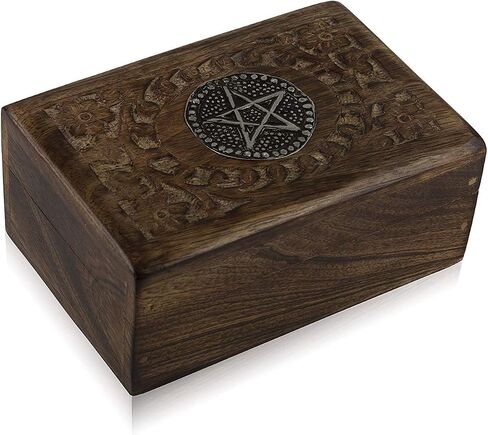 Great Birthday Gift Ideas Handmade Decorative Wooden Jewelry Box Treasure Box Jewelry Organizer Keepsake Box Treasure Chest Trinket Holder Lock Box Watch Box 6 x 4 Inch in Saudi Arabia