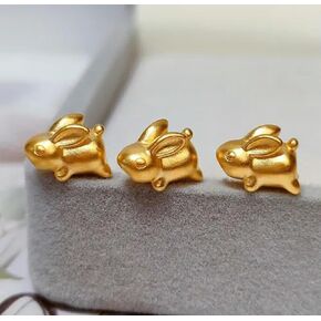 1pc Pure 999 24K Gold Gold Women Rabbit Bead Pendant 0.1-0.2g in Kuwait