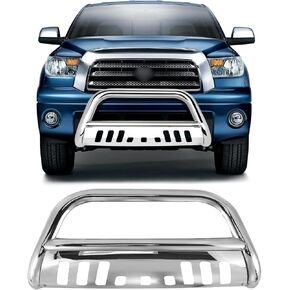 BULL BAR BAR MONT GRILLE GRILLE FOR 1999-2006 TOYOTA TUNDRA & 2001-2007 Sequoia مع ضوء LED ، 3 بوصات من الفولاذ المقاوم للصدأ مع لوحة زرقاء in Kuwait
