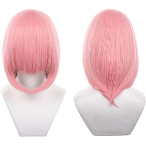 047-cyan color with long bangs 40cm/1.77feet Shoulder-length Anime Cosplay Wig Heat resistant Straight Synthetic Hair Wig in Kuwait
