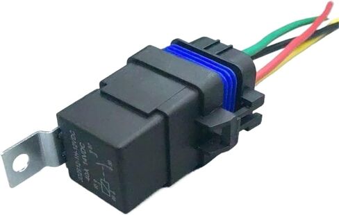 Car Auto Automobile Relay Sealed Waterproof Integrated Wired DC12V/24V 40A 5Pin 4pin Auto Relay + Holder with 150mm Length Wires(5P 24V) in Saudi Arabia