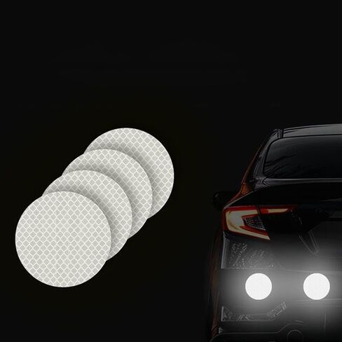 40 Pcs Motorcycle Reflective Warning Stickers Reflective Trim Side Marker Strips Waterproof PET for Helmet, 2 Inch Round Red in Saudi Arabia