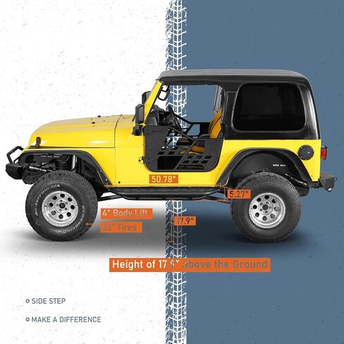 u-Box Wrangler TJ Rock Guards Running Board Side Step Armor for 1997-2006 Jeep Wrangler TJ - 5.27-inch Drop Down Tubular Rocker Rails in Saudi Arabia