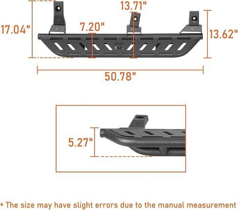 u-Box Wrangler TJ Rock Guards Running Board Side Step Armor for 1997-2006 Jeep Wrangler TJ - 5.27-inch Drop Down Tubular Rocker Rails in Saudi Arabia