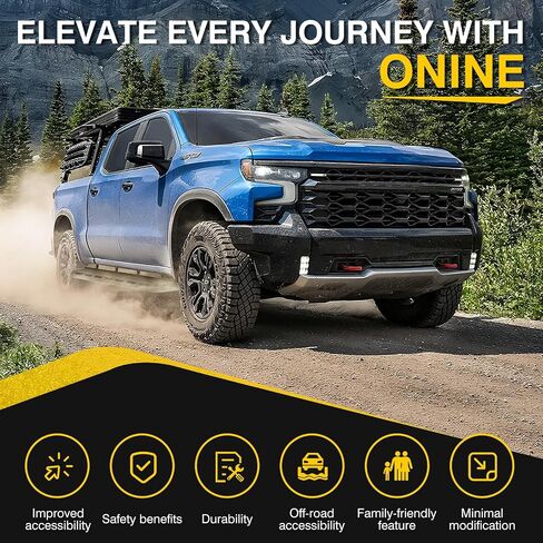 ONINE Landing Zone 7" Integral Stamped Running Boards Custom Fit 2022-2025 Toyota Tundra CrewMax Cab Side Steps Nerf Bars, Textured Black in Saudi Arabia