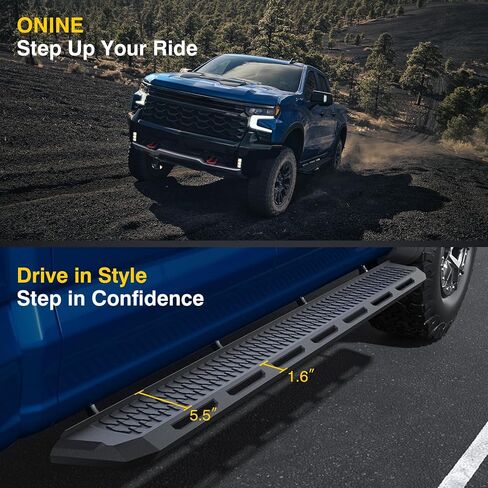 ONINE Landing Zone 7" Integral Stamped Running Boards Custom Fit 2022-2025 Toyota Tundra CrewMax Cab Side Steps Nerf Bars, Textured Black in Saudi Arabia
