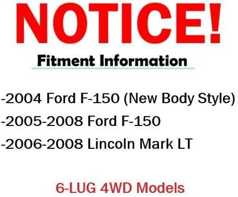 Detroit Axle-مجموعة الفرامل الأمامية لـ 4WD 2004-2008 FORD F-150 LOBO ، 06-08 LINCOLN MARK LT RIGHTING و SLOTTED DIST ROTORS 2006 2007 2008 استبدال: 12.99 "بوصة الدوار in Saudi Arabia