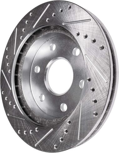 Detroit Axle - Front Brake Kit for 4WD 2004-2008 Ford F-150 LOBO, 06-08 Lincoln Mark LT Drilled & Slotted Disc Brake Rotors 2006 2007 2008 Replacement: 12.99" inch Rotor in Saudi Arabia