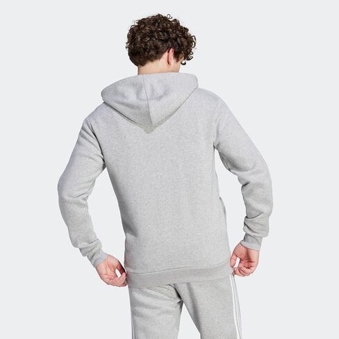 adidas Men's Essentials Fleece 3-Stripes Full-Zip Hoodie, Medium Grey Heather in Saudi Arabia
