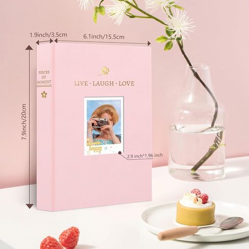 Holoary Mini Polaroid Photo Album 128 Pockets ، Instax Photo Album Fits for Fujifilm Instax Mini 7S 8 9 11 25 26 40s 90 Evo Z2300 Camera Instant ، Instax Album Polaroid Snap (Pink) in Kuwait