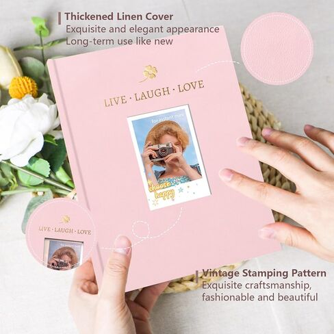 Holoary Mini Polaroid Photo Album 128 Pockets ، Instax Photo Album Fits for Fujifilm Instax Mini 7S 8 9 11 25 26 40s 90 Evo Z2300 Camera Instant ، Instax Album Polaroid Snap (Pink) in Kuwait