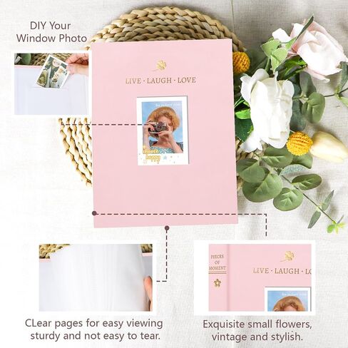 Holoary Mini Polaroid Photo Album 128 Pockets ، Instax Photo Album Fits for Fujifilm Instax Mini 7S 8 9 11 25 26 40s 90 Evo Z2300 Camera Instant ، Instax Album Polaroid Snap (Pink) in Kuwait
