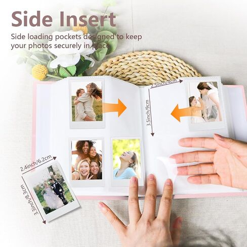Holoary Mini Polaroid Photo Album 128 Pockets ، Instax Photo Album Fits for Fujifilm Instax Mini 7S 8 9 11 25 26 40s 90 Evo Z2300 Camera Instant ، Instax Album Polaroid Snap (Pink) in Kuwait