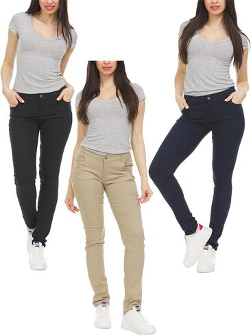 Galaxy by Harvic Women's Stretch Skinny 5-Pocket Basic Chino Pants in Saudi Arabia