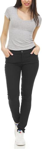 Galaxy by Harvic Women's Stretch Skinny 5-Pocket Basic Chino Pants in Saudi Arabia