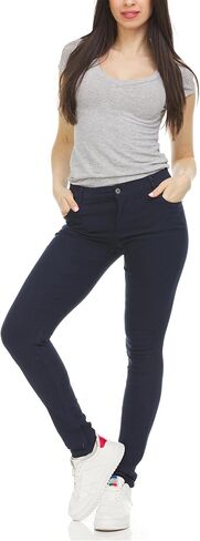 Galaxy by Harvic Women's Stretch Skinny 5-Pocket Basic Chino Pants in Saudi Arabia