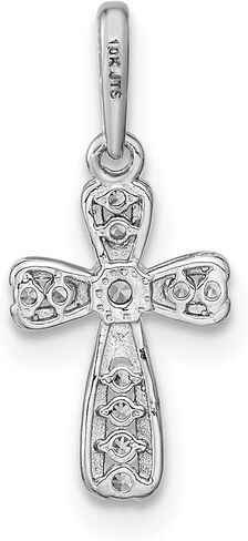 14K الذهب الأبيض CZ Cross قلادة 13 مم × 8 مم in Saudi Arabia