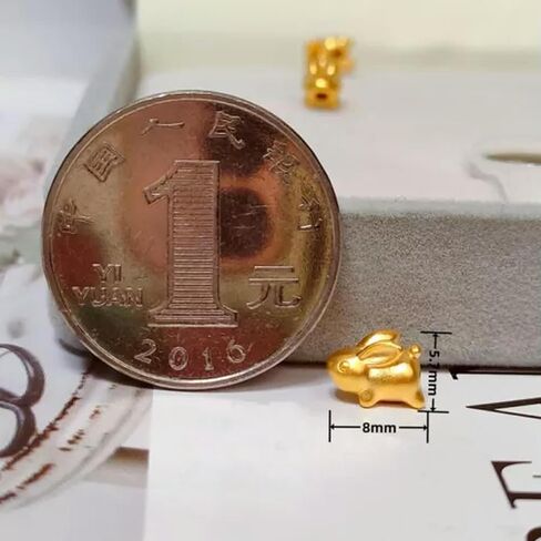 1pc Pure 999 24K Gold Gold Women Rabbit Bead Pendant 0.1-0.2g in Saudi Arabia