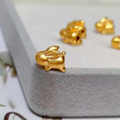 1pc Pure 999 24K Gold Gold Women Rabbit Bead Pendant 0.1-0.2g in Saudi Arabia